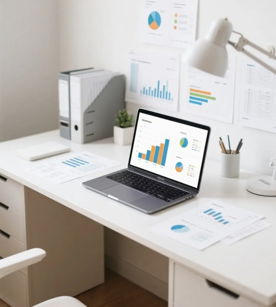 数据查询与内容整理的办公场景示意图